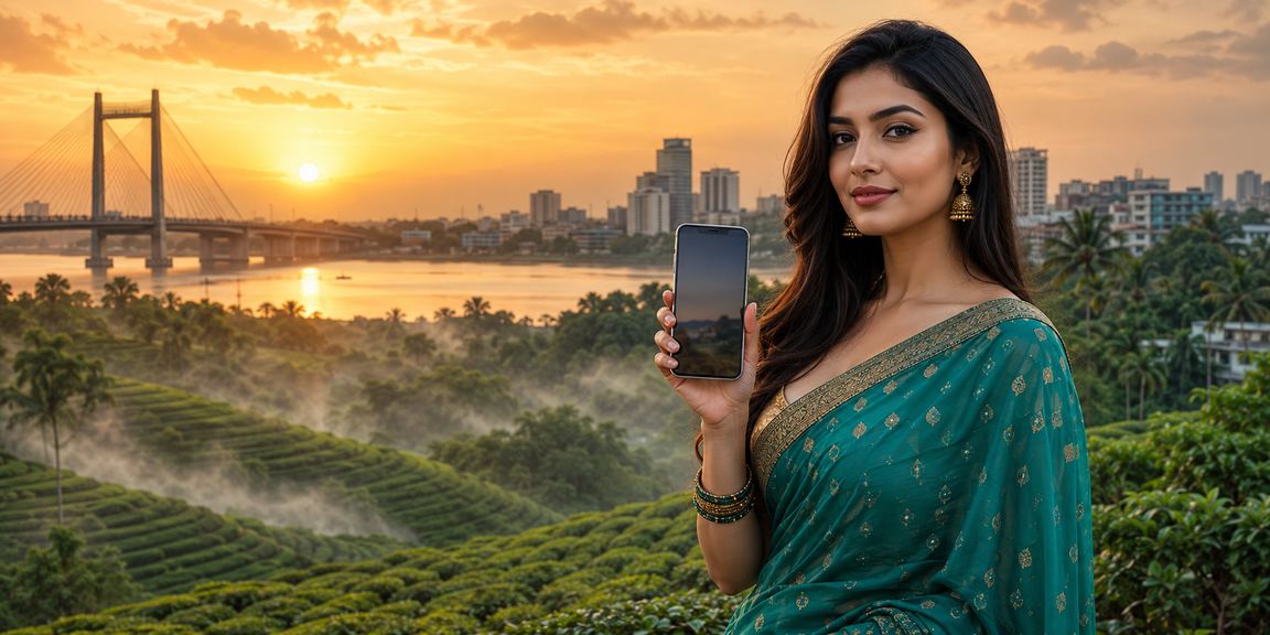 খুলনার চা বাগানে মোবাইলে ক্যাসিনো ও পেমেন্ট করার দৃশ্য